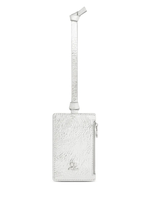 Courrèges leather zip cardholder - Silver