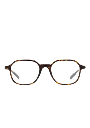 Montblanc geometric-frame glasses - Brown