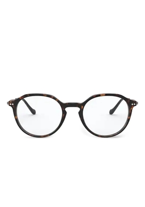 Giorgio Armani tortoiseshell-pattern round-frame glasses - Brown