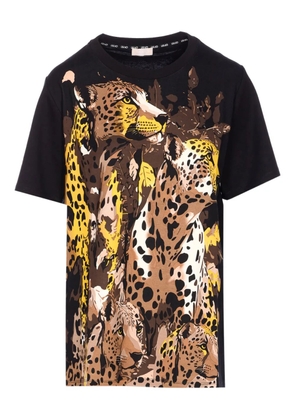 LIU JO leopard-print crew-neck T-shirt - Black