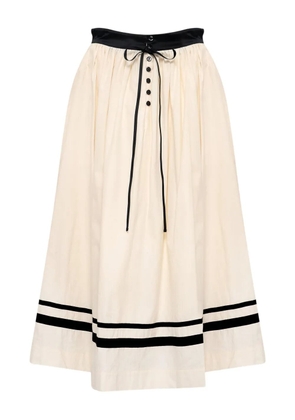 Renli Su striped skirt - White