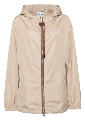 Miu Miu lightweight hooded jacket - Neutrals