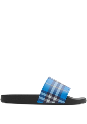 Burberry checked slides - Blue