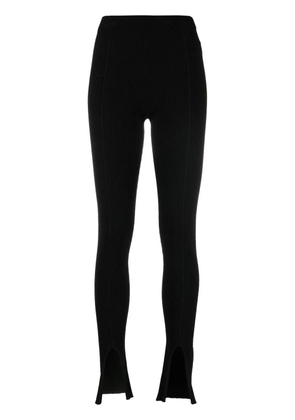 AERON rib-knit slit-detail trousers - Black