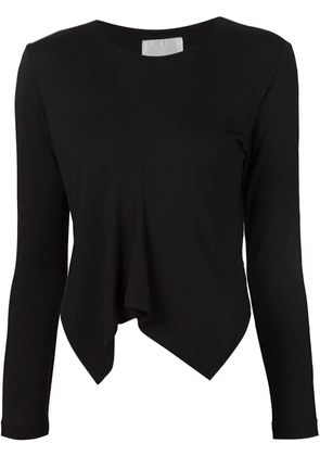 Noir Kei Ninomiya asymmetric hem longsleeve T-shirt - Black