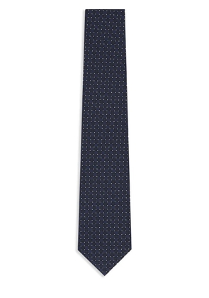 Zegna patterned-jacquard silk tie - Blue