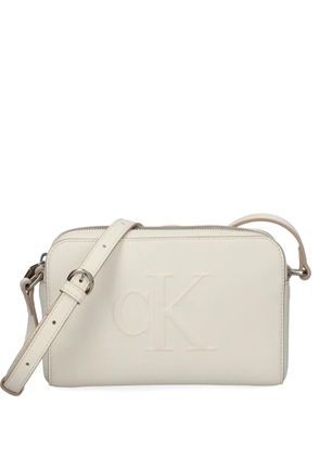 Calvin Klein embossed logo cross-body bag - White