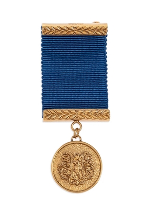 Moschino medal ribbon brooch - Blue