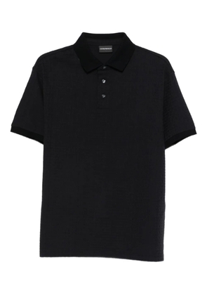 Emporio Armani textured polo shirt - Black