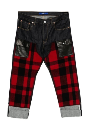 Junya Watanabe MAN checked drop-crotch jeans - Blue