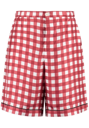 Prada checked silk shorts - Red