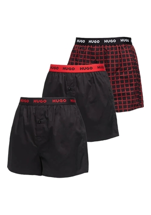 HUGO logo-waistband boxers (pack of three) - Black