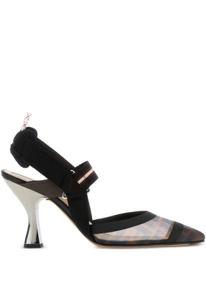 FENDI 85mm Colibrì FF-motif slingback pumps - Brown