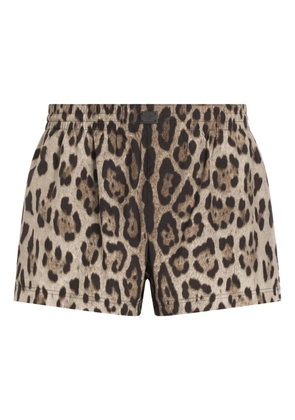 Dolce & Gabbana leopard-print swim shorts - Neutrals