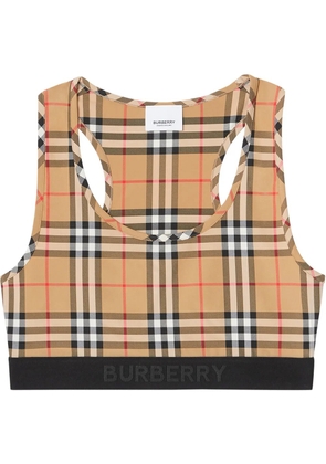 Burberry Vintage Check sports bra - Brown