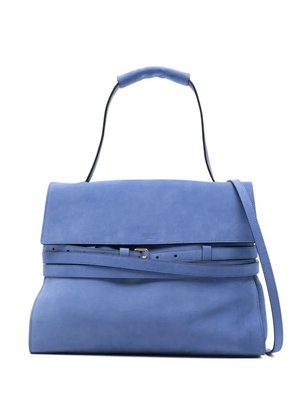 Moschino logo-detail buckle shoulder bag - Blue