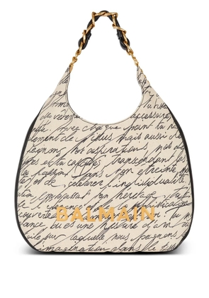 Balmain large 1945 Soft Hobo shoulder bag - White