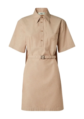 FENDI belted mini dress - Neutrals