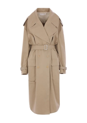 Niccolò Pasqualetti chain-detail belted trench coat - Neutrals