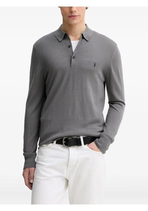 AllSaints Mode button logo polo shirt - Grey