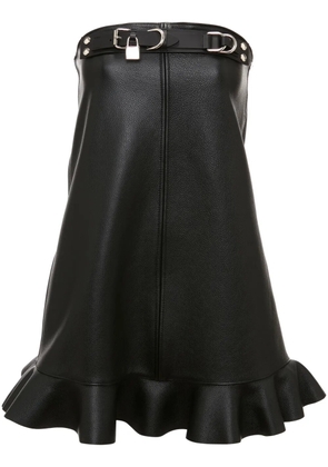 JW Anderson padlock-embellished ruffled leather minidress - Black