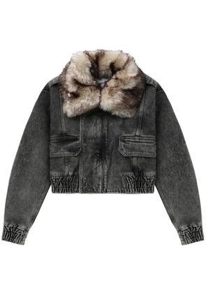 Vaquera cropped denim bomber jacket - Black