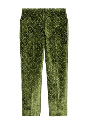 Burberry damask-pattern velvet trousers - Green