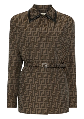 FENDI FF canvas jacket - Brown