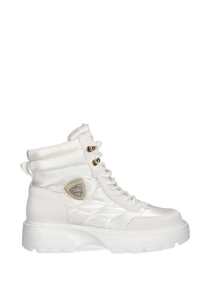 Blauer quilted lace-up boots - White