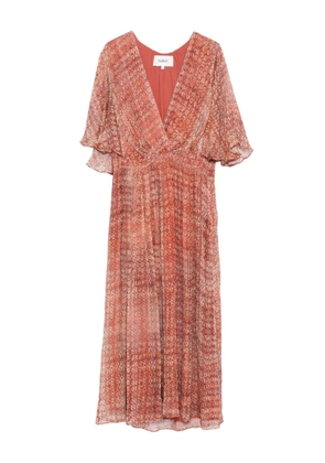 Ba&Sh Romance pleated print midi dress - Pink