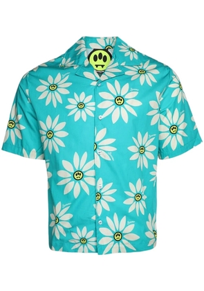 BARROW poplin-texture shirt - Blue