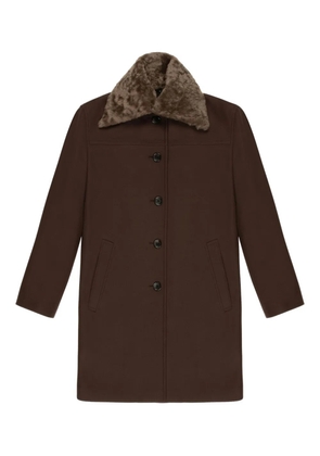 Bally shearling-collar wool coat - Brown