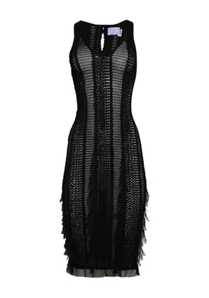 Roberta Einer feather-detailing midi dress - Black