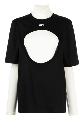 Off-White Meteor layered cotton T-shirt - Black