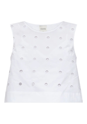 Posse Peggy eyelet sleeveless top - White