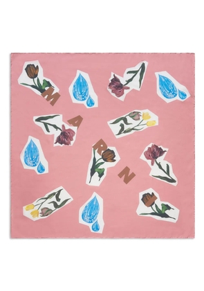 Marni floral-print silk scarf - CFC33 pink