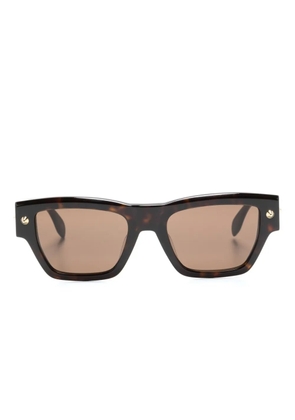 Alexander McQueen Eyewear rivet-detail square-frame sunglasses - Brown