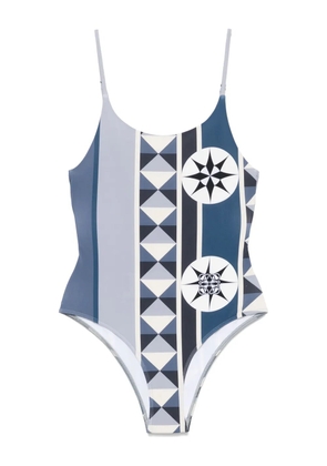 LOEWE x Paula's Ibiza geometric-print swimsuit - Blue