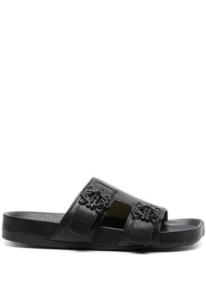 LOEWE Anagram-buckle leather slides - Black