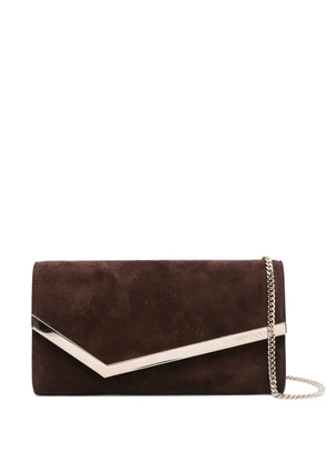 Jimmy Choo envelope suede clutch bag - Brown