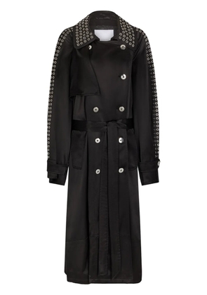 Rabanne eyelet-detail trench coat - Black