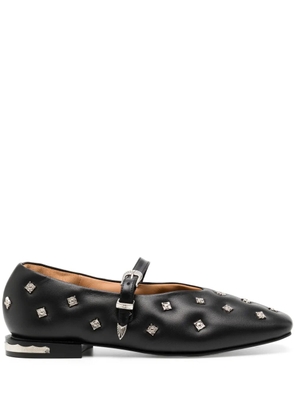 Toga studded square-toe Mary Jane shoes - Black