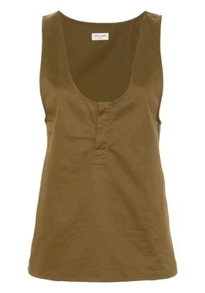 Saint Laurent twill-weave sleeveless top - Green