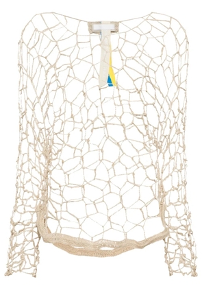 LITKOVSKA round-neck net jumper - Brown