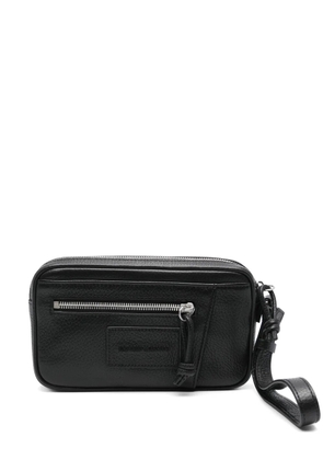 Emporio Armani leather clutch bag - Black