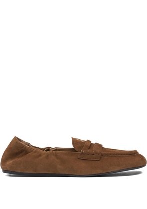 Miu Miu suede leather loafers - Brown