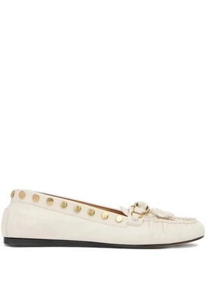 ISABEL MARANT studded tassel detail loafers - Neutrals