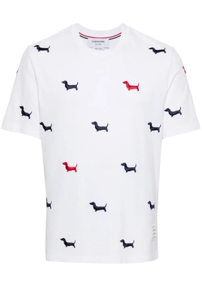 Thom Browne dog-embroidery T-shirt - White