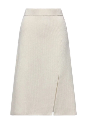 Moncler ribbed side-split midi skirt - White