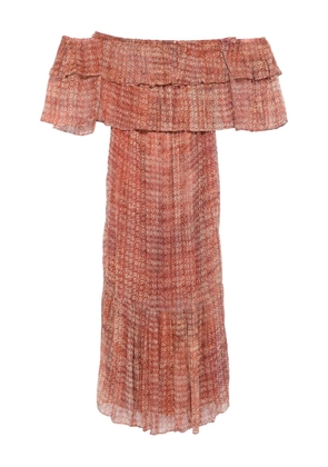 Ba&Sh Robbie off-shoulder pleated maxi dress - Pink